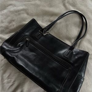 Vintage Fossil Black Leather Bag